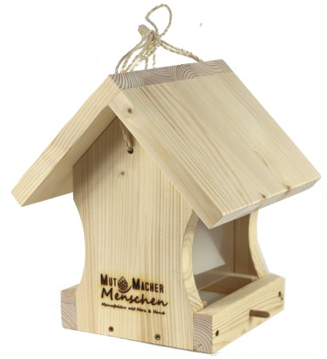 Vogelfutterhäuschen mit verschiedenen Dachfarben